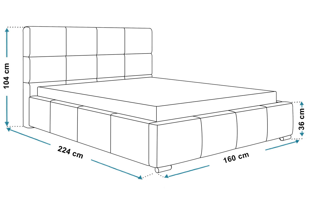 Wymiary łóżka tapicerowanego bed7