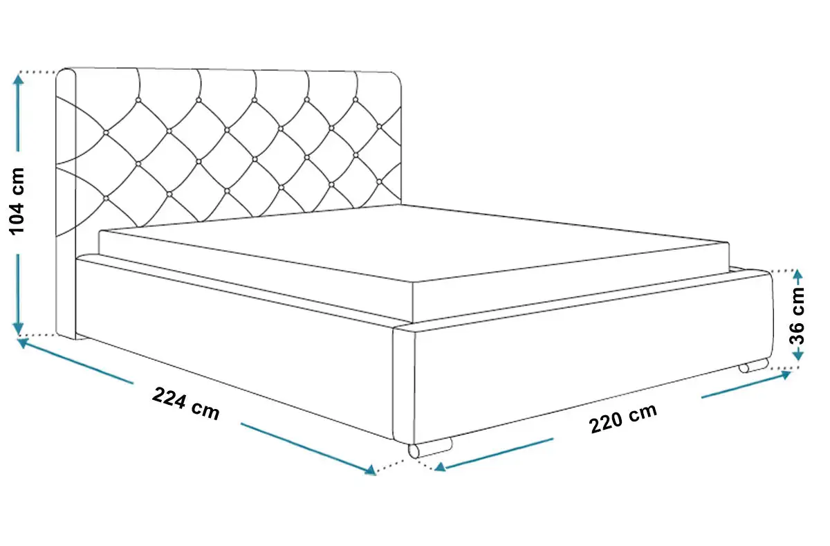 Wymiary łóżka tapicerowanego bed11