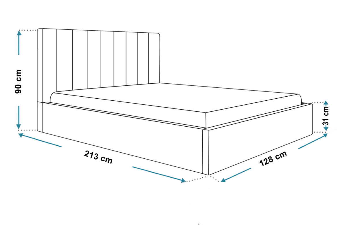 Wymiary łóżka SLIM6 120x200