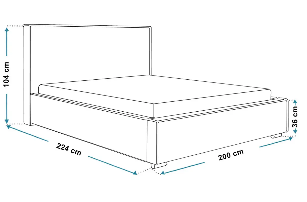 Wymiary łóżka tapicerowanego bed8