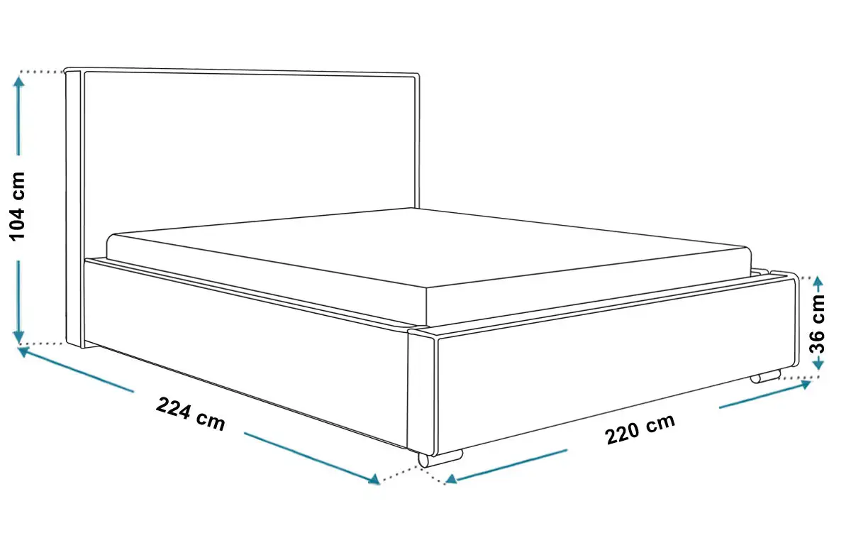 Wymiary łóżka tapicerowanego bed8