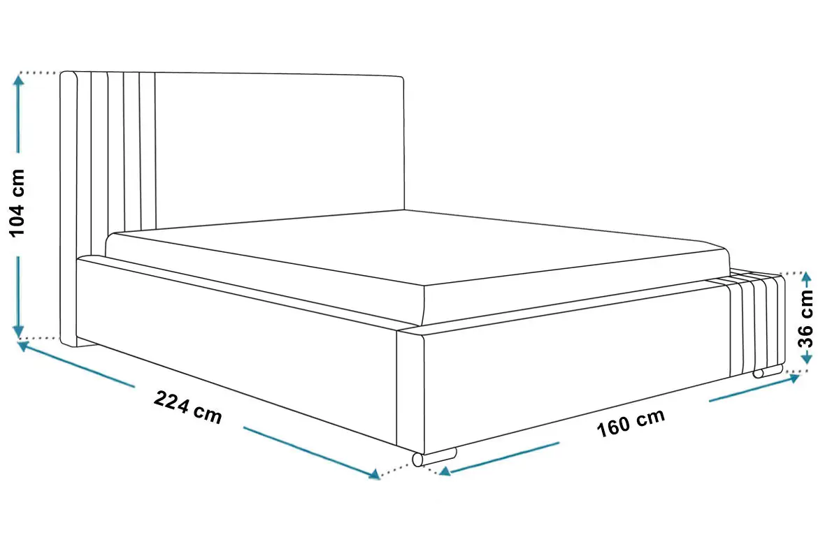 Wymiary łóżka tapicerowanego bed17