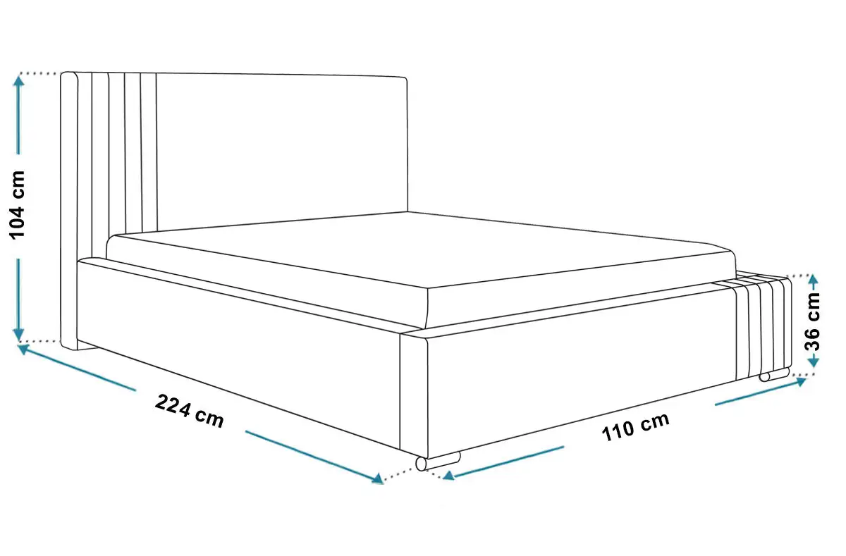 Wymiary łóżka tapicerowanego bed17