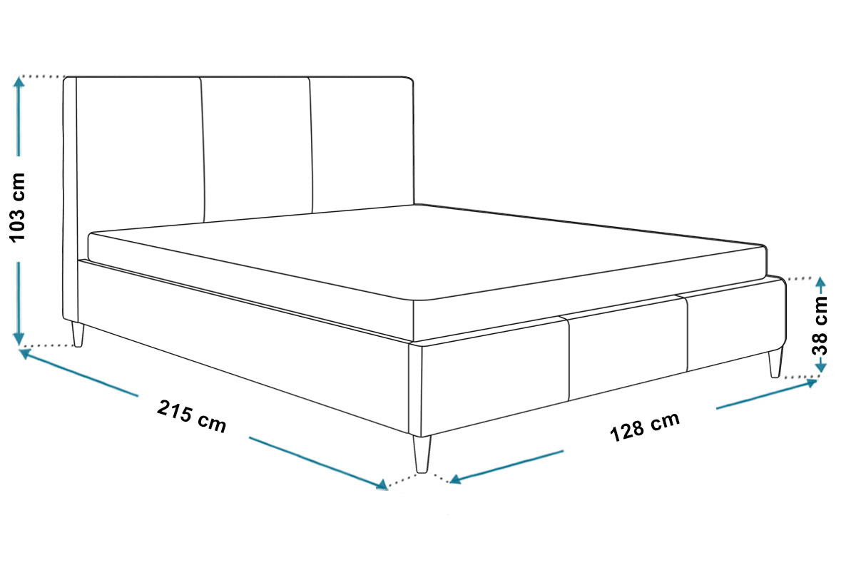 Wymiary łóżka LUX6 120x200