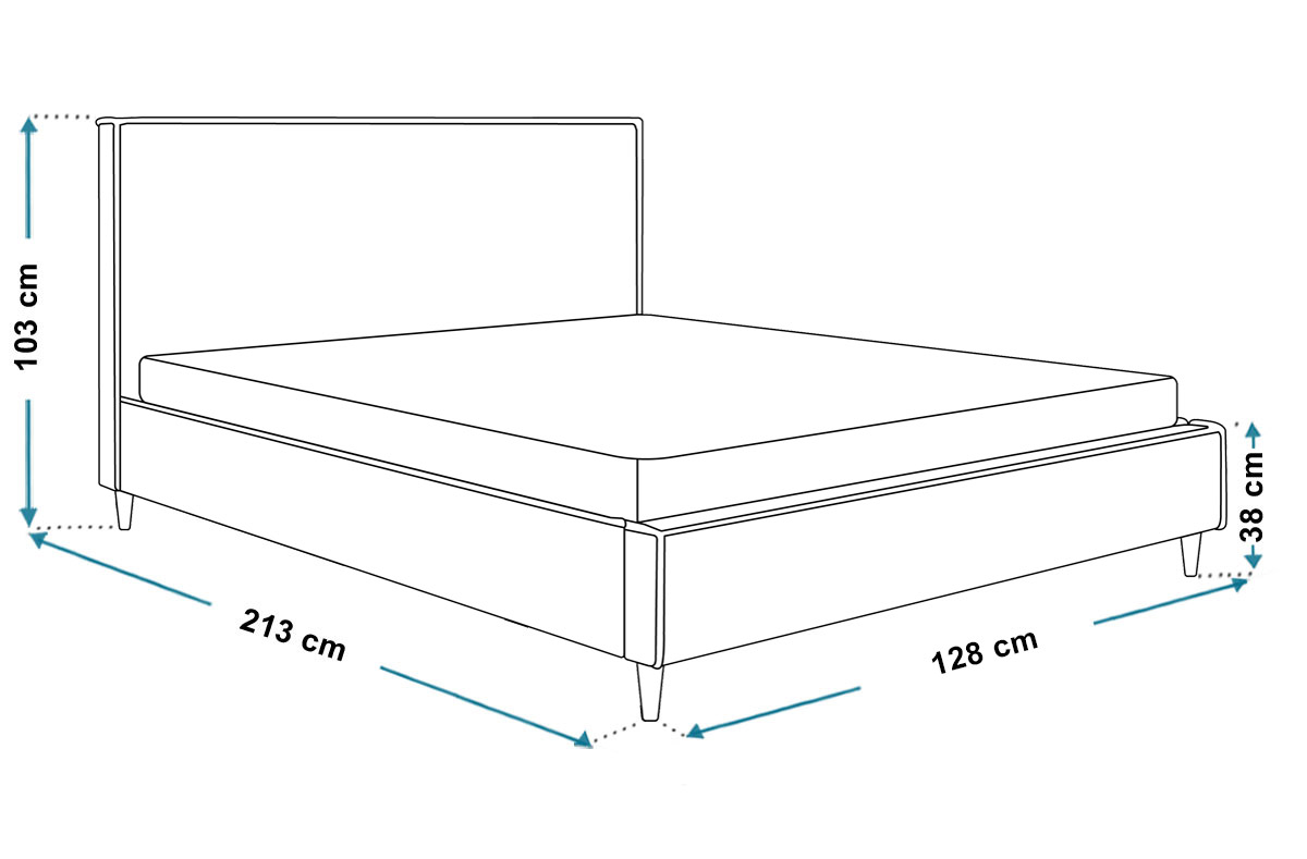 Wymiary łóżka LUX6 120x200
