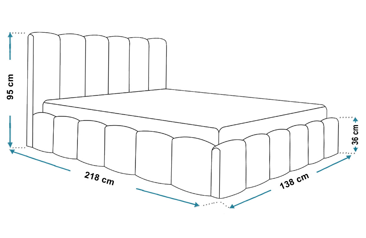 Wymiary łóżka SLIM6 120x200