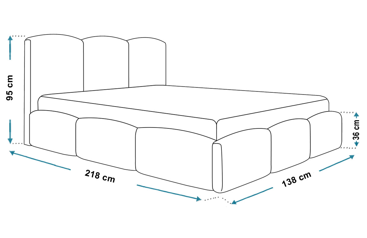 Wymiary łóżka SLIM6 120x200