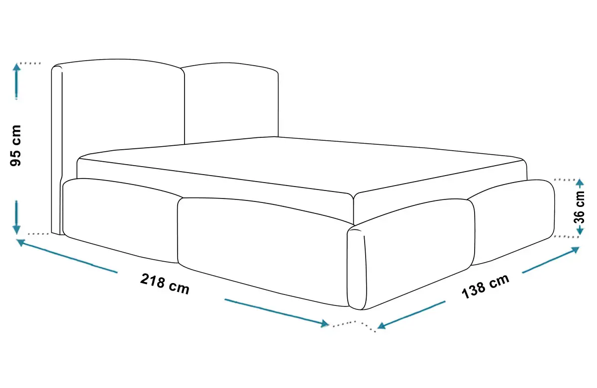 Wymiary łóżka SLIM6 120x200